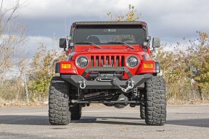 Jeep Wrangler TJ Front Bumper - Rough Country - Rock Crawler - Satin Black - '97-'06